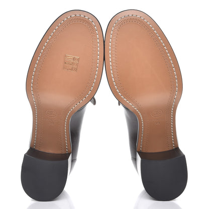 Chanel Glazed Calfskin CC Loafers 39 Dark Brown 5 of 11