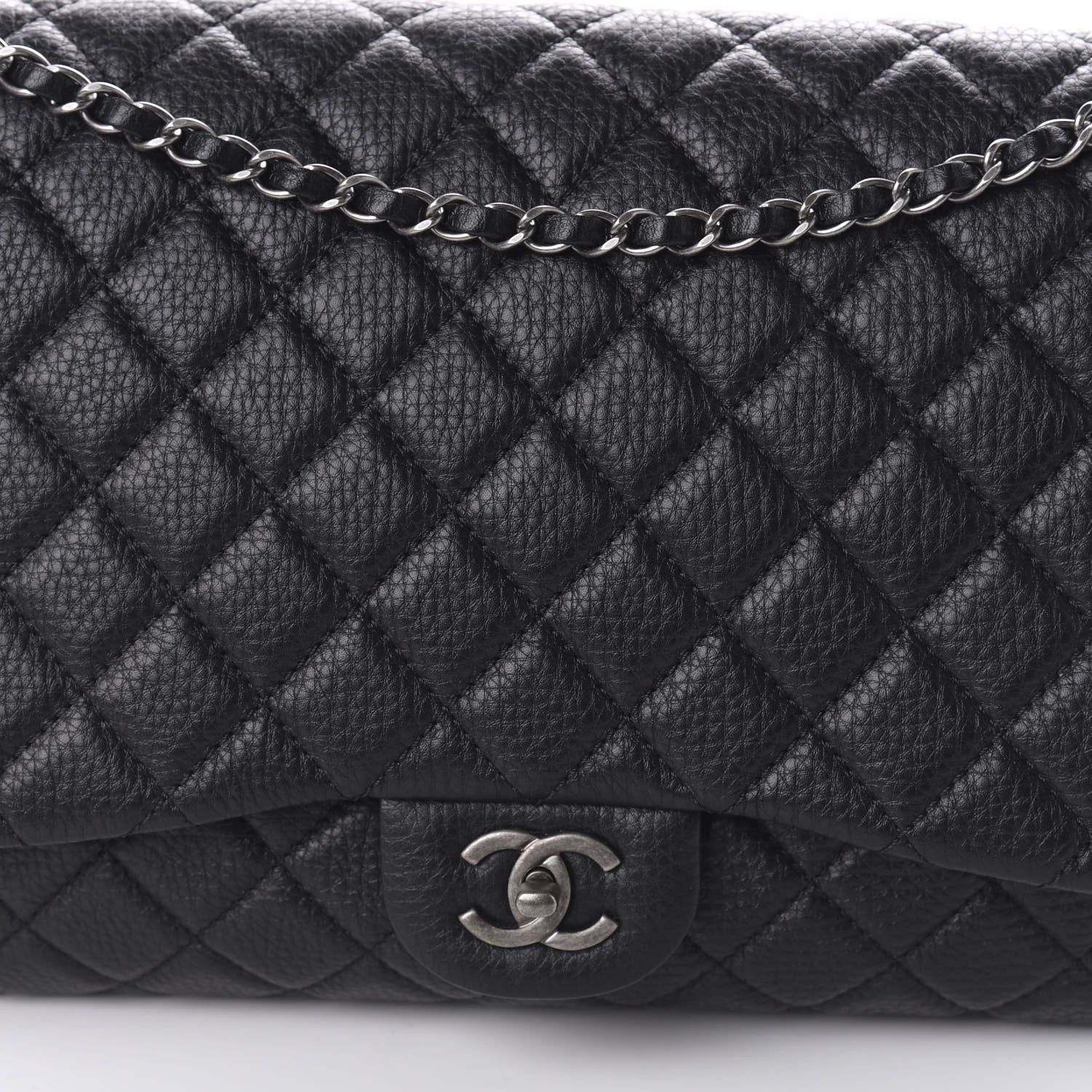 Chanel Calfskin Quilted XXL Travel Flap Bag Black 10 of 10
