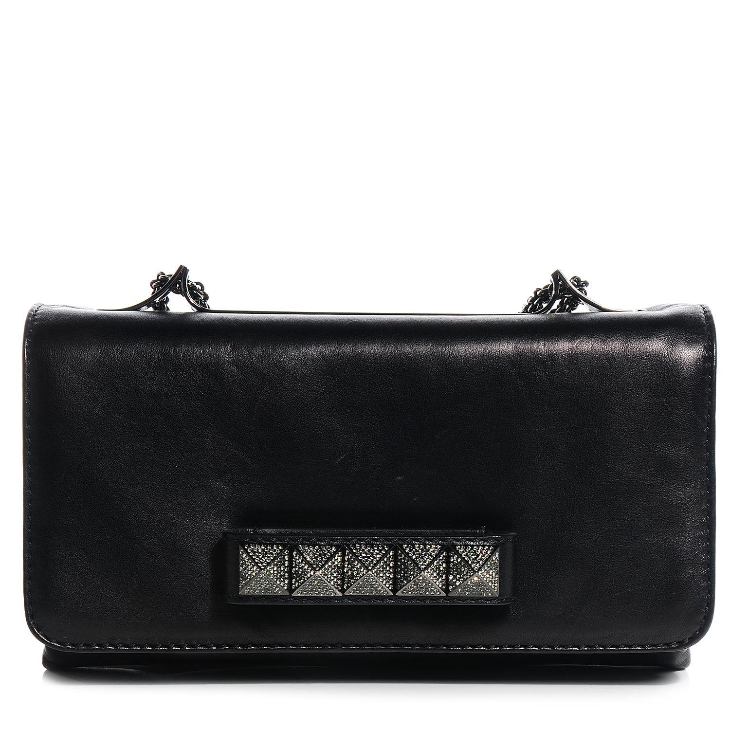 Valentino Garavani Nappa Crystal Encrusted Studs Va Va Voom Shoulder Bag Black 1 of 7