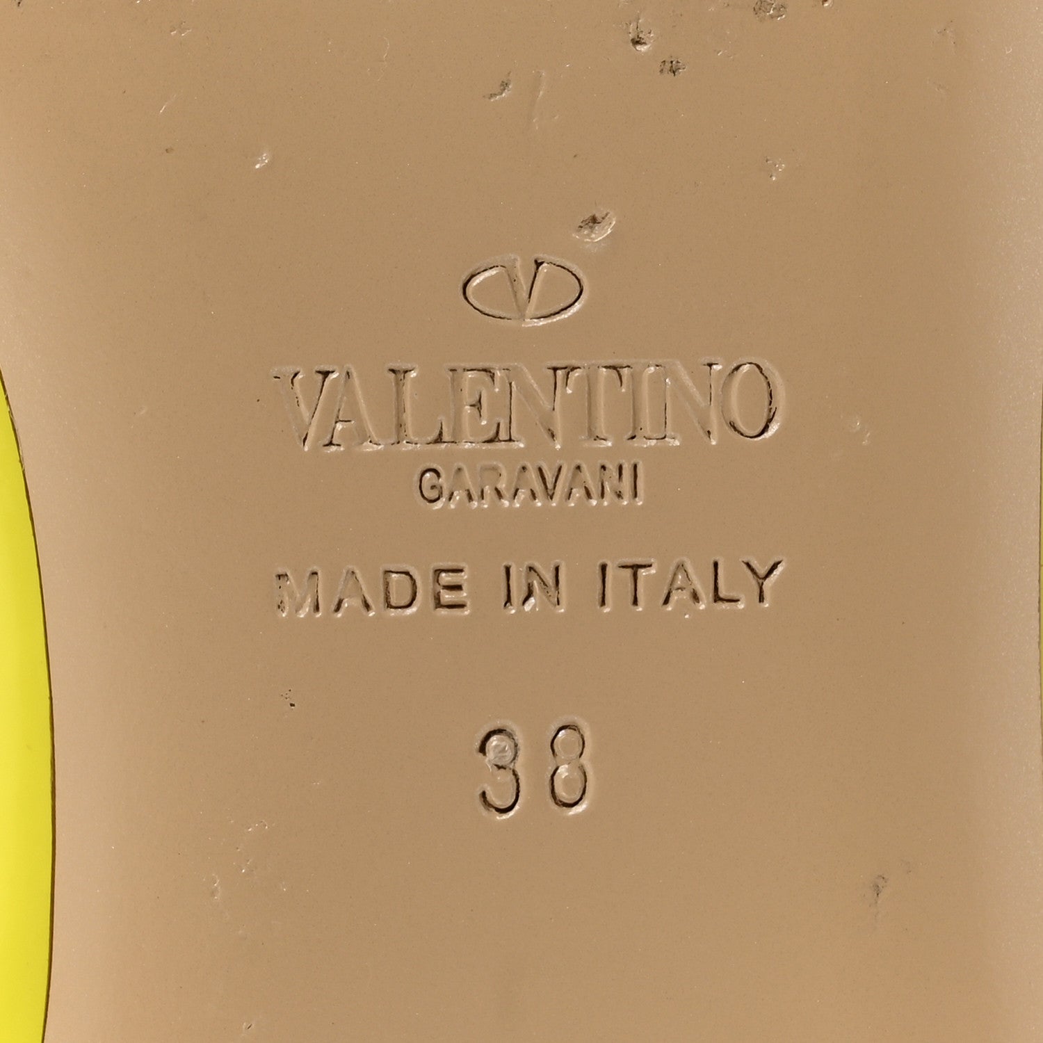 Valentino Garavani Patent Nappa Rockstud Ballerina Flats 38 Acid Yellow 7 of 9