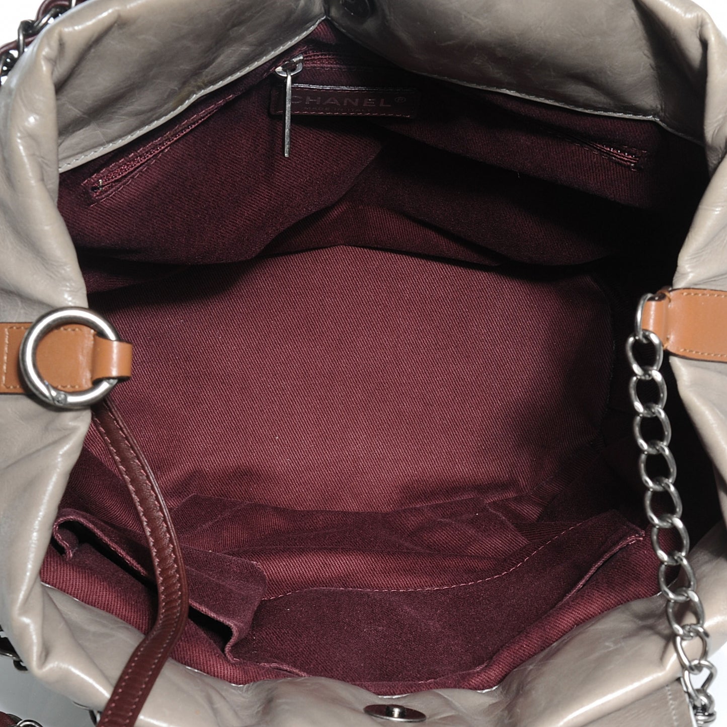 Iridescent Calfskin Large In The Mix Tote Bag Gray
