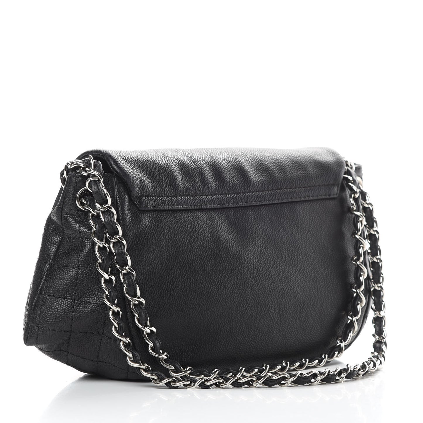 Caviar Half Moon Large Flap Black