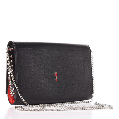 Christian Louboutin Calfskin Beaded Loubitag Paloma Clutch Black 3 of 8