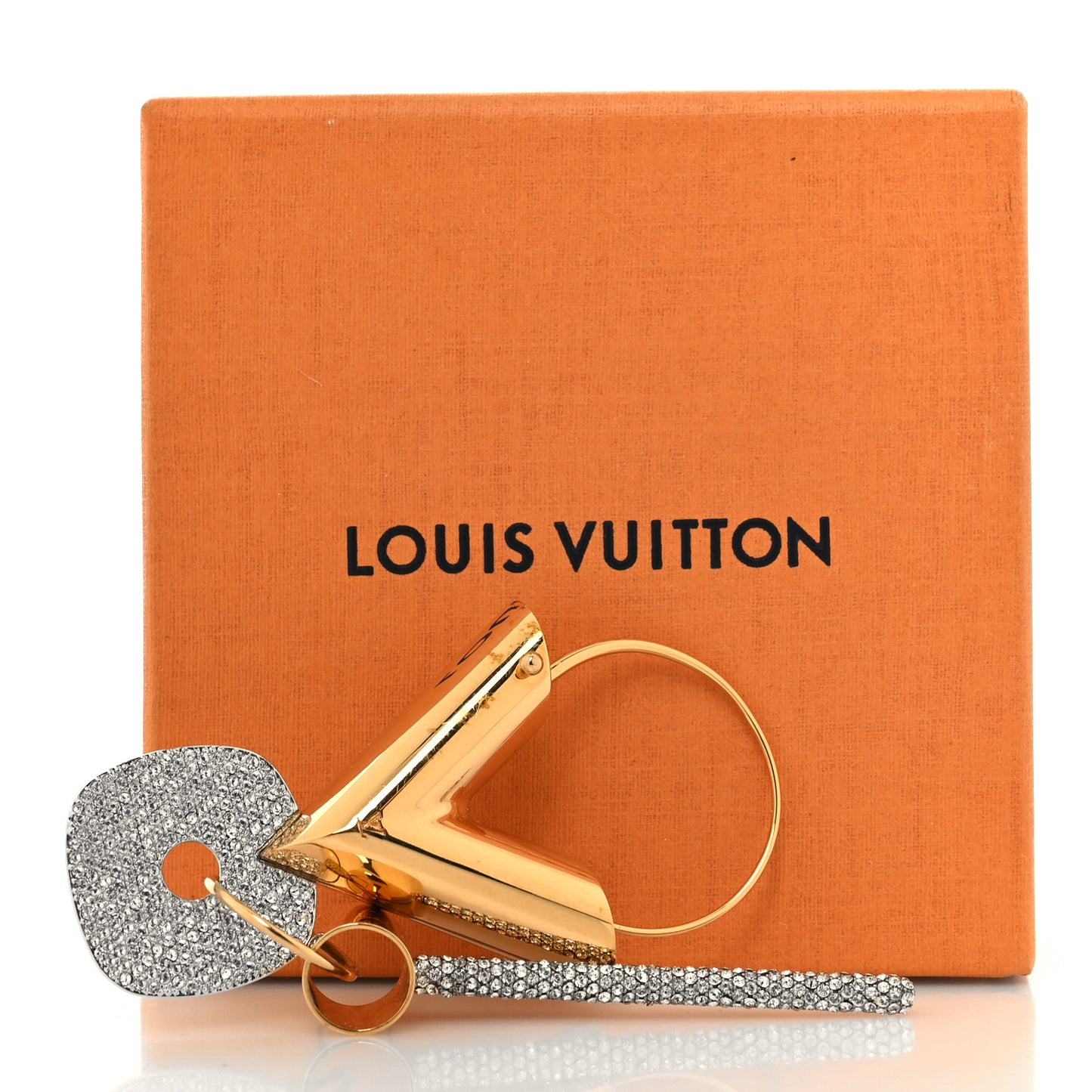 Crystal Essential V Single Hoop Earring Gold