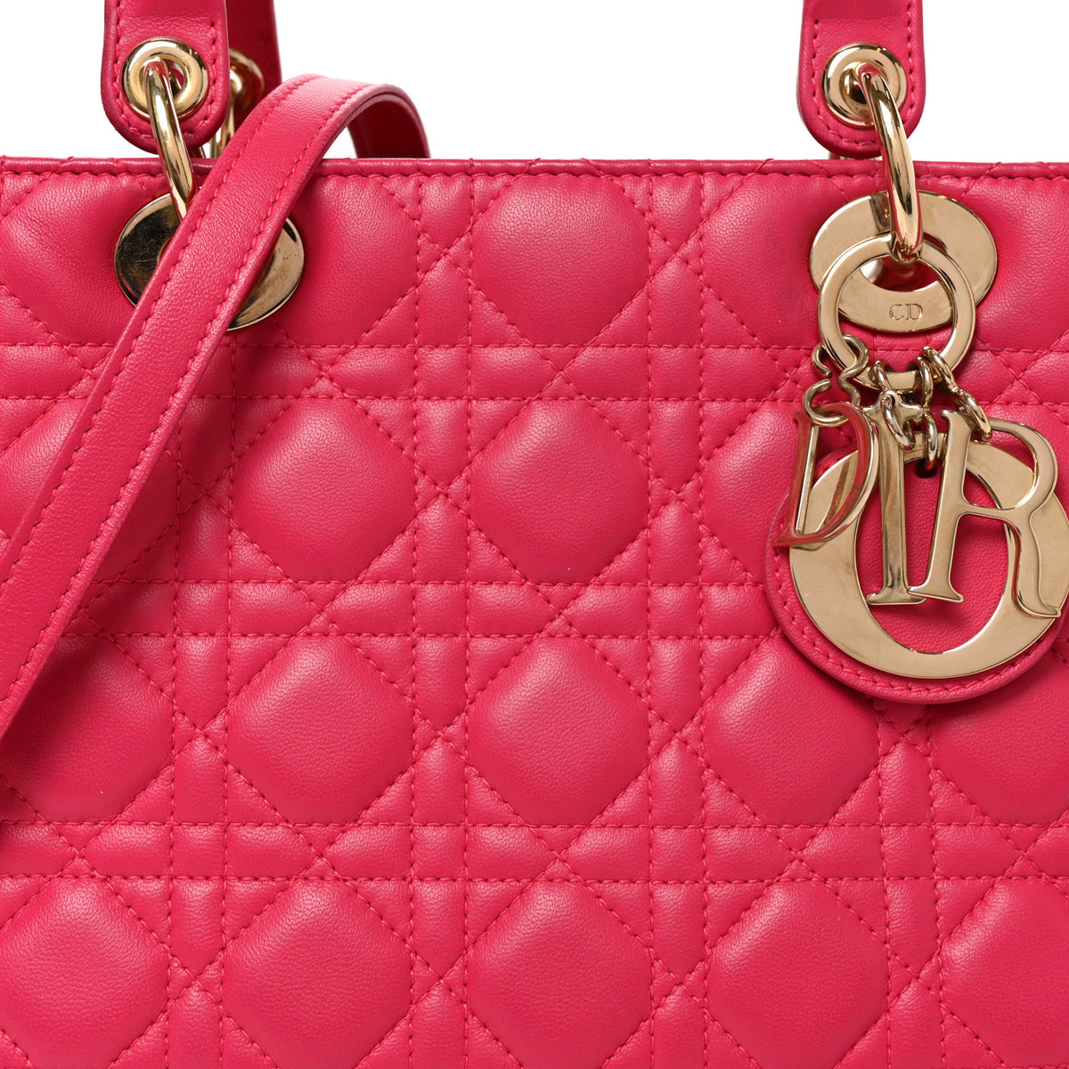Lambskin Cannage Medium Lady Dior Pink