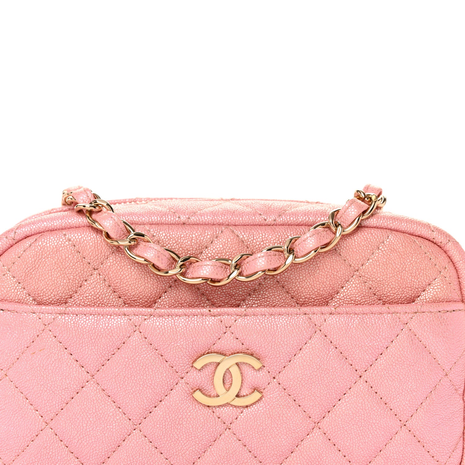 Chanel Iridescent Caviar Quilted Small Timeless Camera Case Pink 8 of 10
