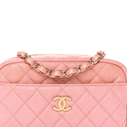 Chanel Iridescent Caviar Quilted Small Timeless Camera Case Pink 8 of 10