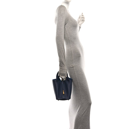 Hermes Taurillon Clemence Picotin Lock 18 PM Bleu Nuit 2 of 11