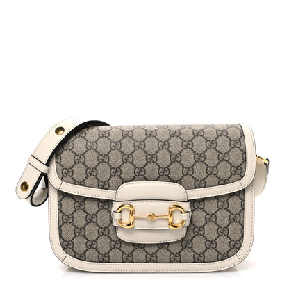 Gucci GG Supreme Monogram Horsebit 1955 Shoulder Bag Beige Mystic White 1 of 10