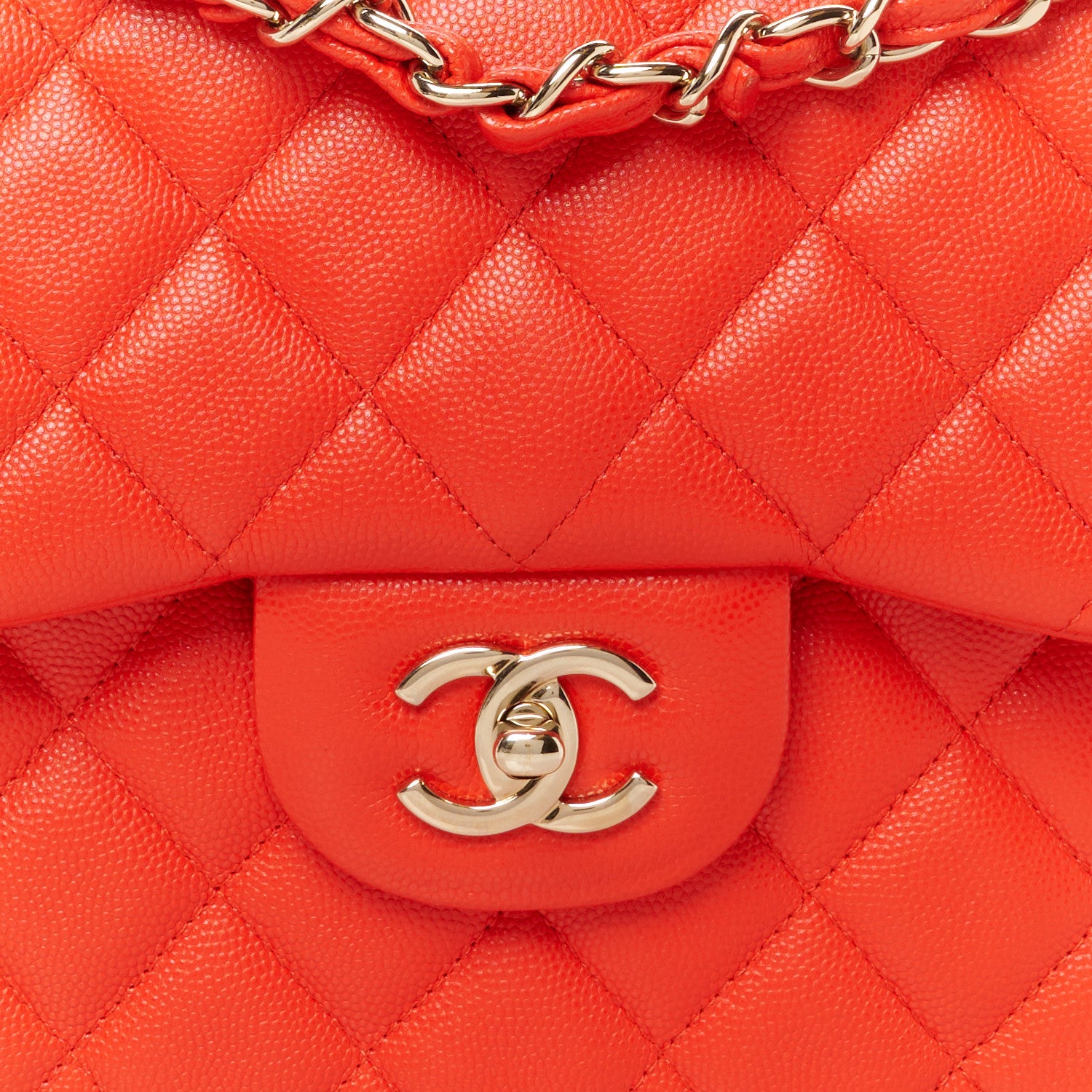 Chanel Caviar Quilted Jumbo Double Flap Red 9 of 11