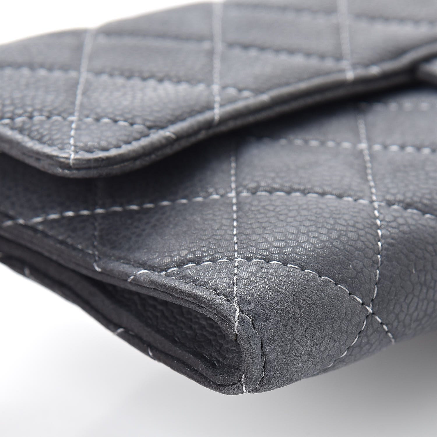 Chanel Iridescent Caviar Quilted Large Flap Wallet Grey 13 of 14