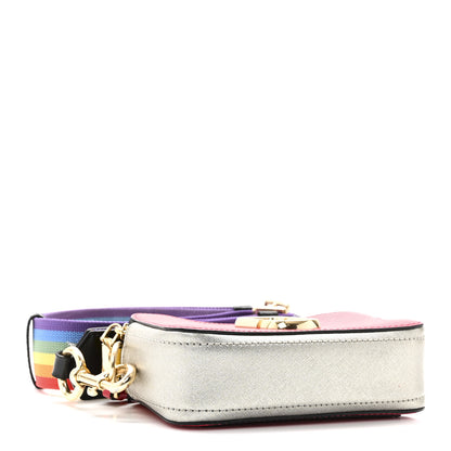 Marc Jacobs Saffiano Rainbow Strap Color Block Small Snapshot Camera Bag Pink Multicolor 4 of 9