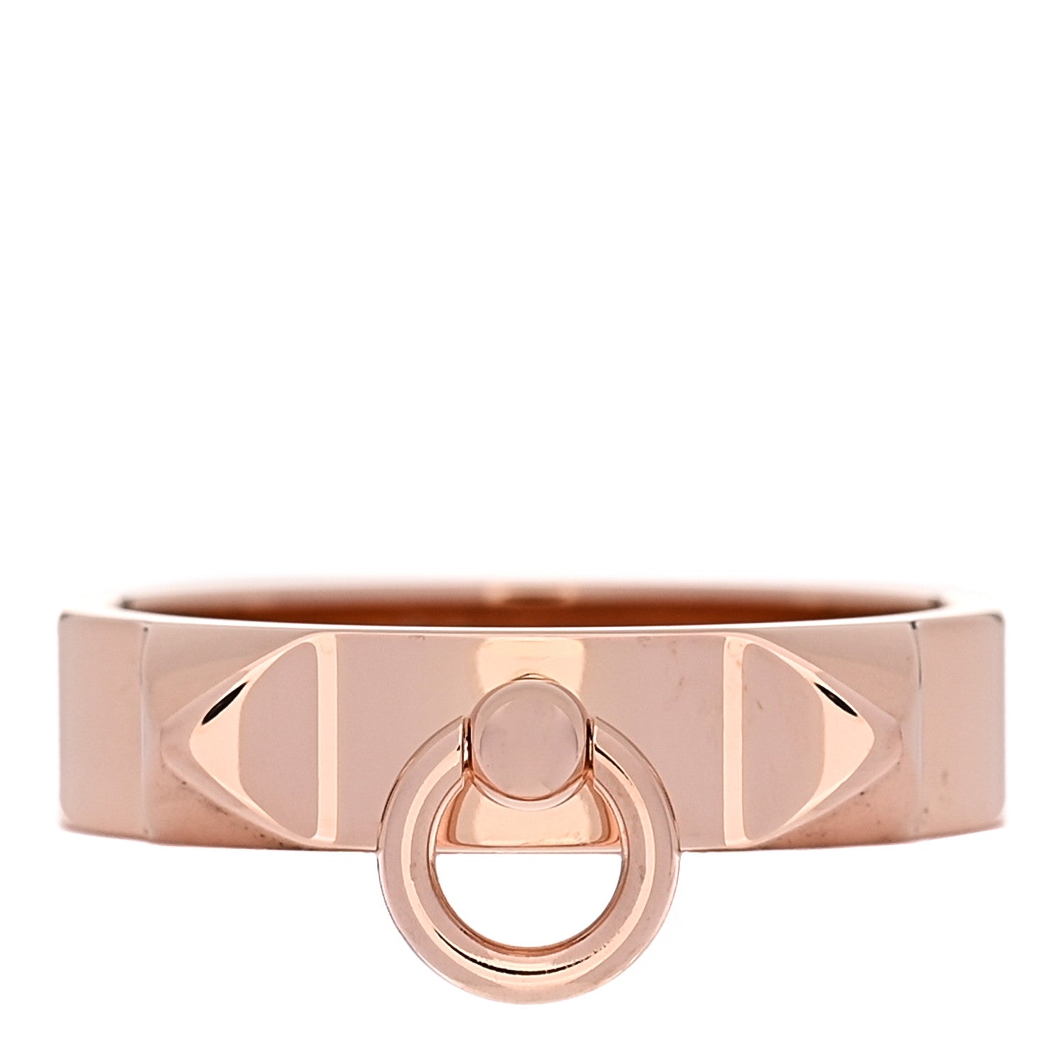 Hermes 18K Rose Gold PM Collier De Chien Ring 59 8.75 1 of 5