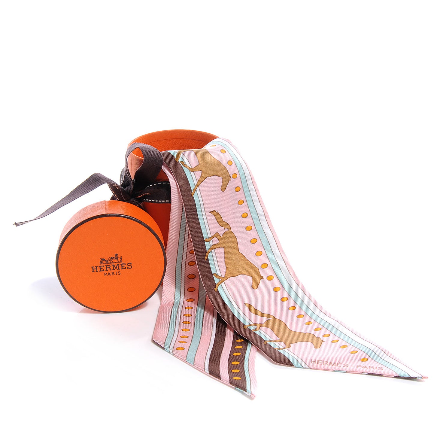 Silk Sequences Twilly Scarf Rose Pale Chocolat Vert D'Eau