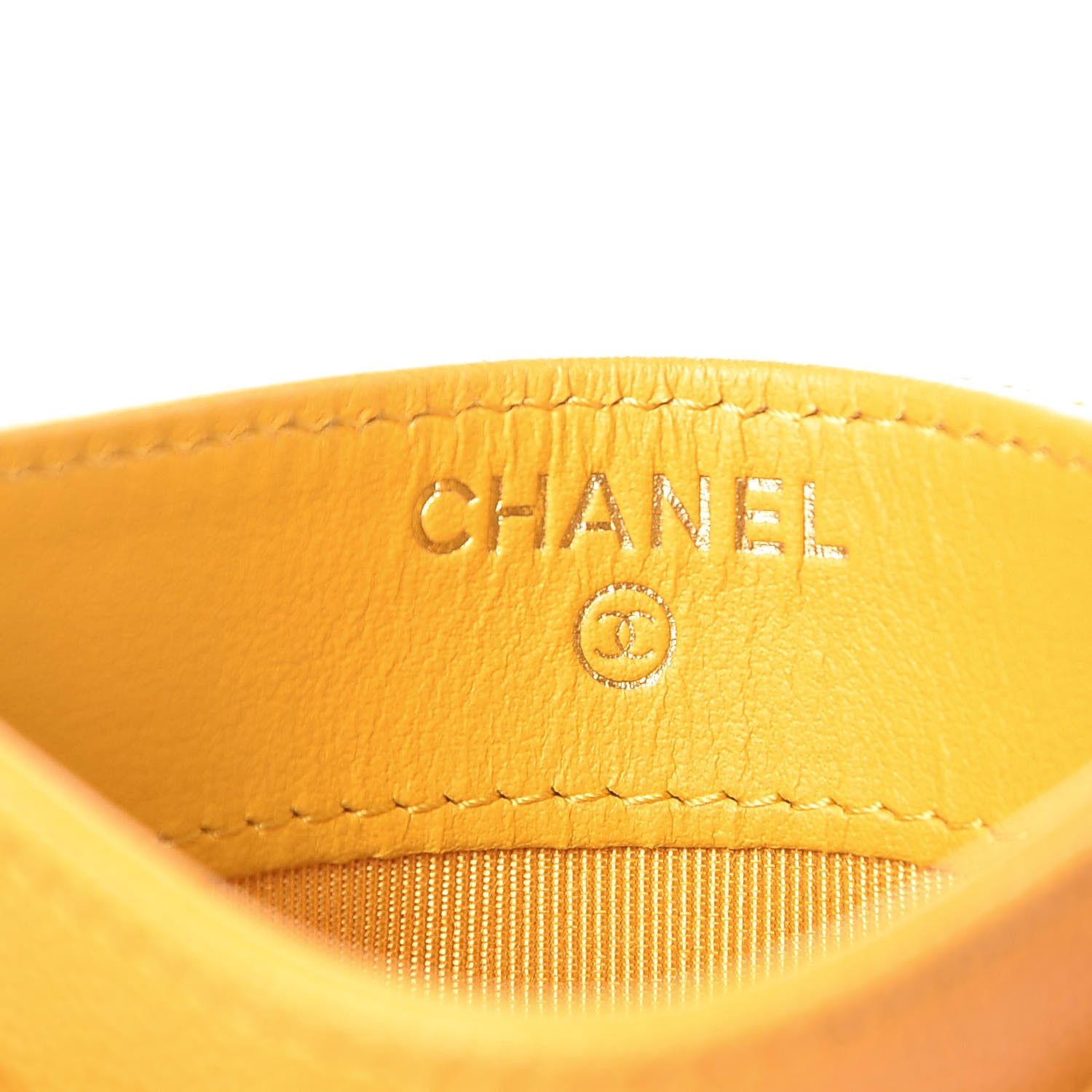Chanel Caviar Quilted Card Holder Yellow 6 of 9