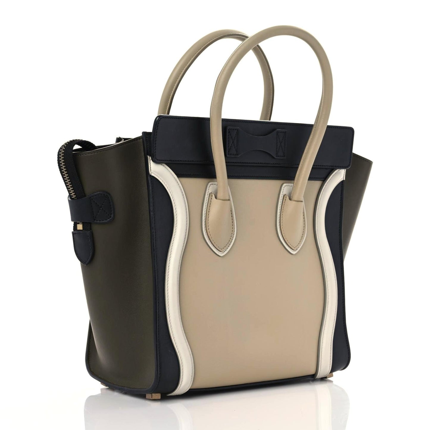 Smooth Calfskin Micro Tri-Color Luggage Beige