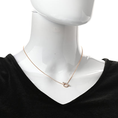 Hermes 18K Rose Gold Diamond Finesse Pendant Necklace 2 of 5