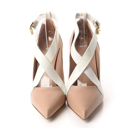 Louis Vuitton Calfskin Patent Matchmake Cross Pumps 39 Blush White 2 of 11
