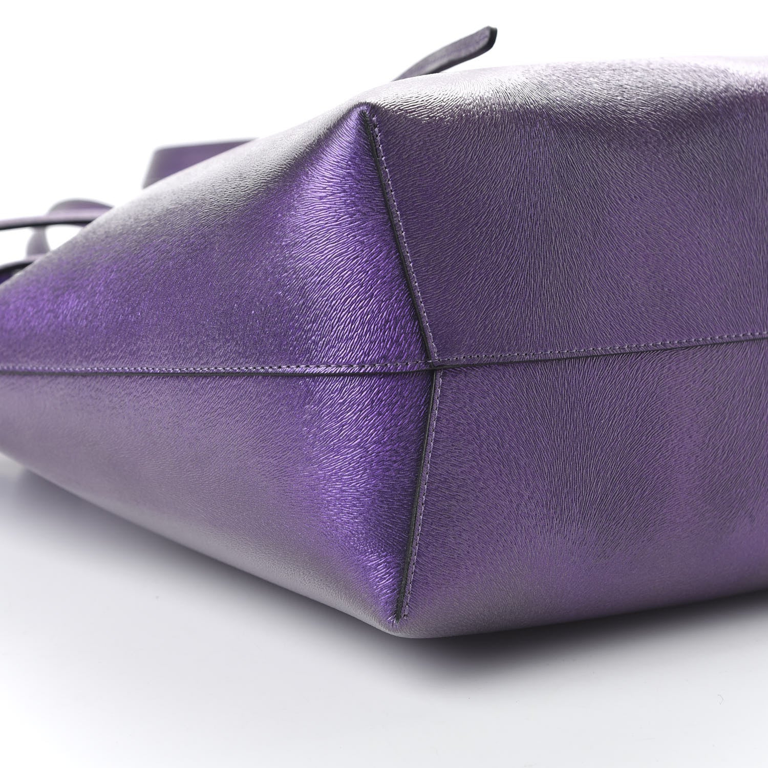 Mansur Gavriel Metallic Calfskin Bucket Bag Purple 6 of 9