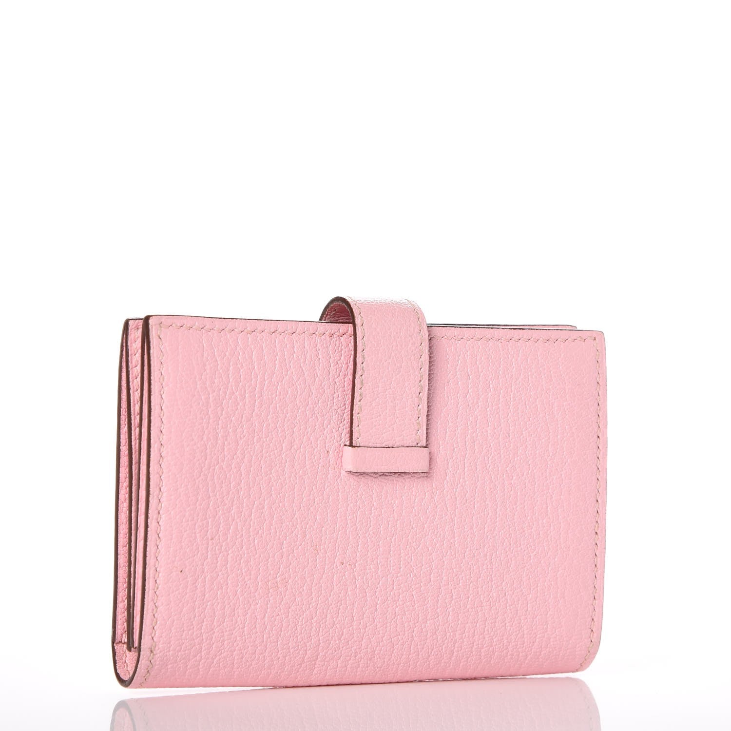 Hermes Chevre Mysore Mini Bearn Wallet Rose Sakura 3 of 8