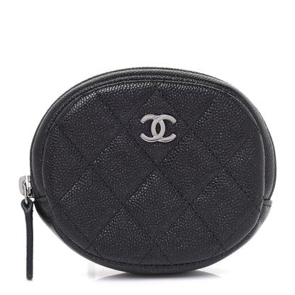 Chanel Caviar Quilted Zip Around Classic Coin Purse Black 1 of 7