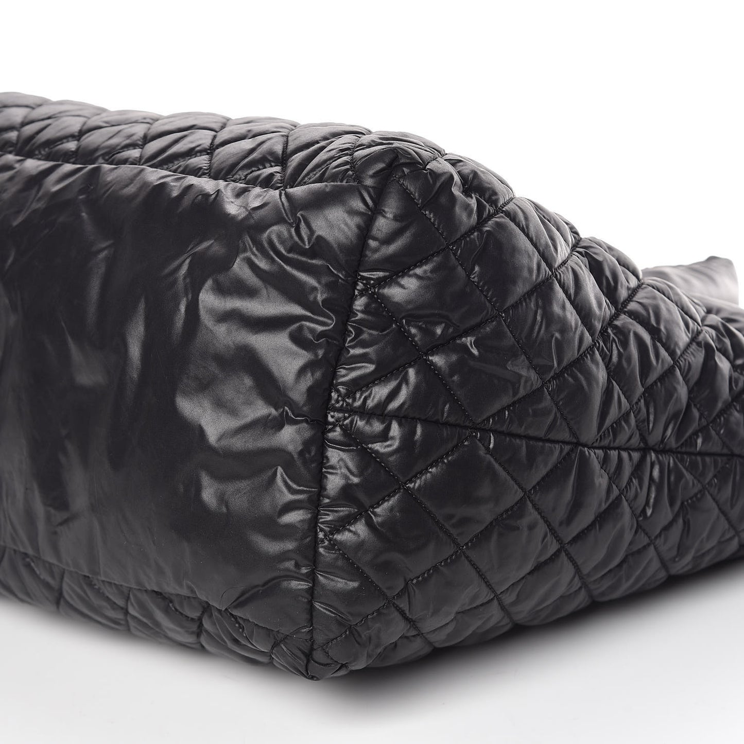 Nylon Quilted Large Coco Cocoon Tote Black