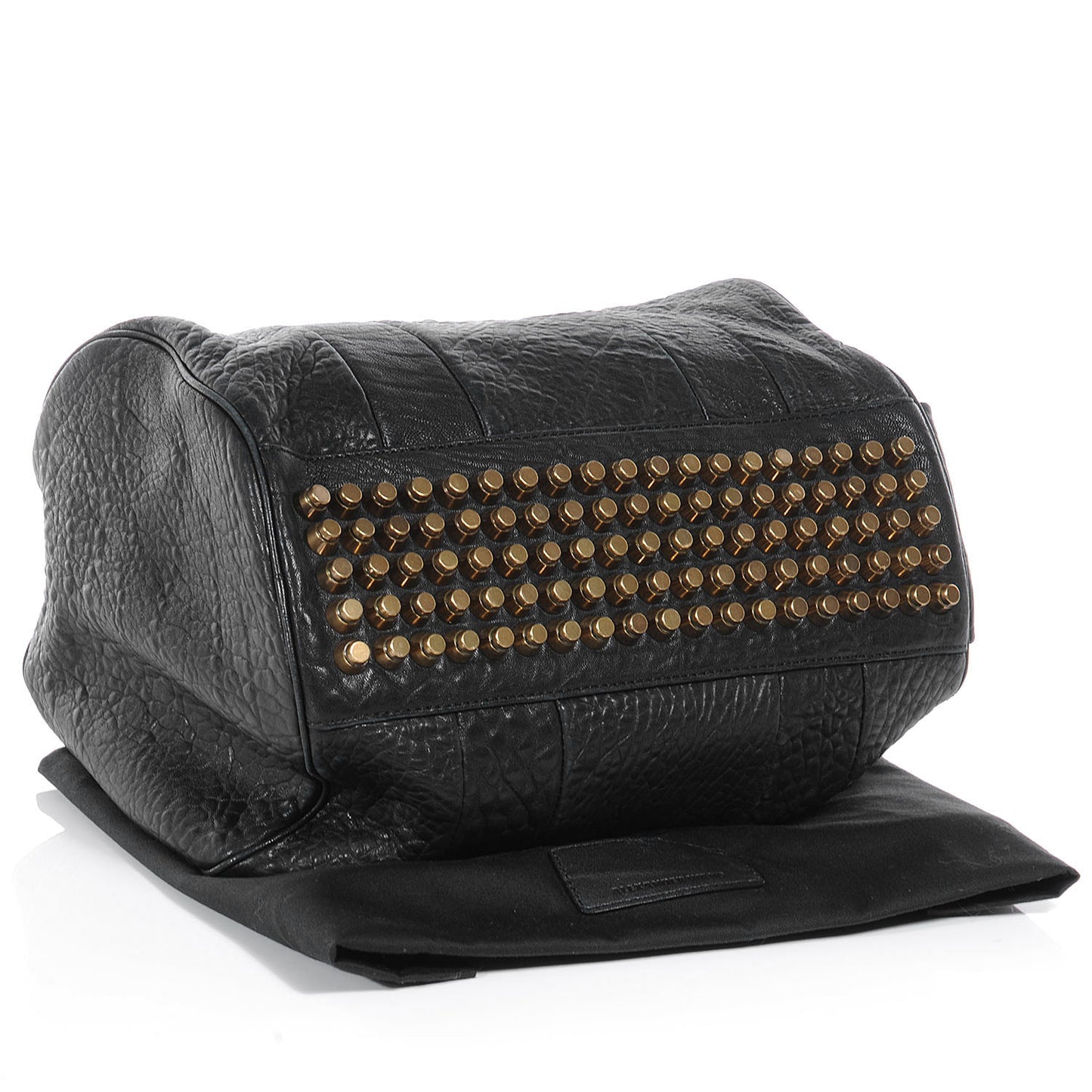 Leather Rocco w Gold Hardware Black