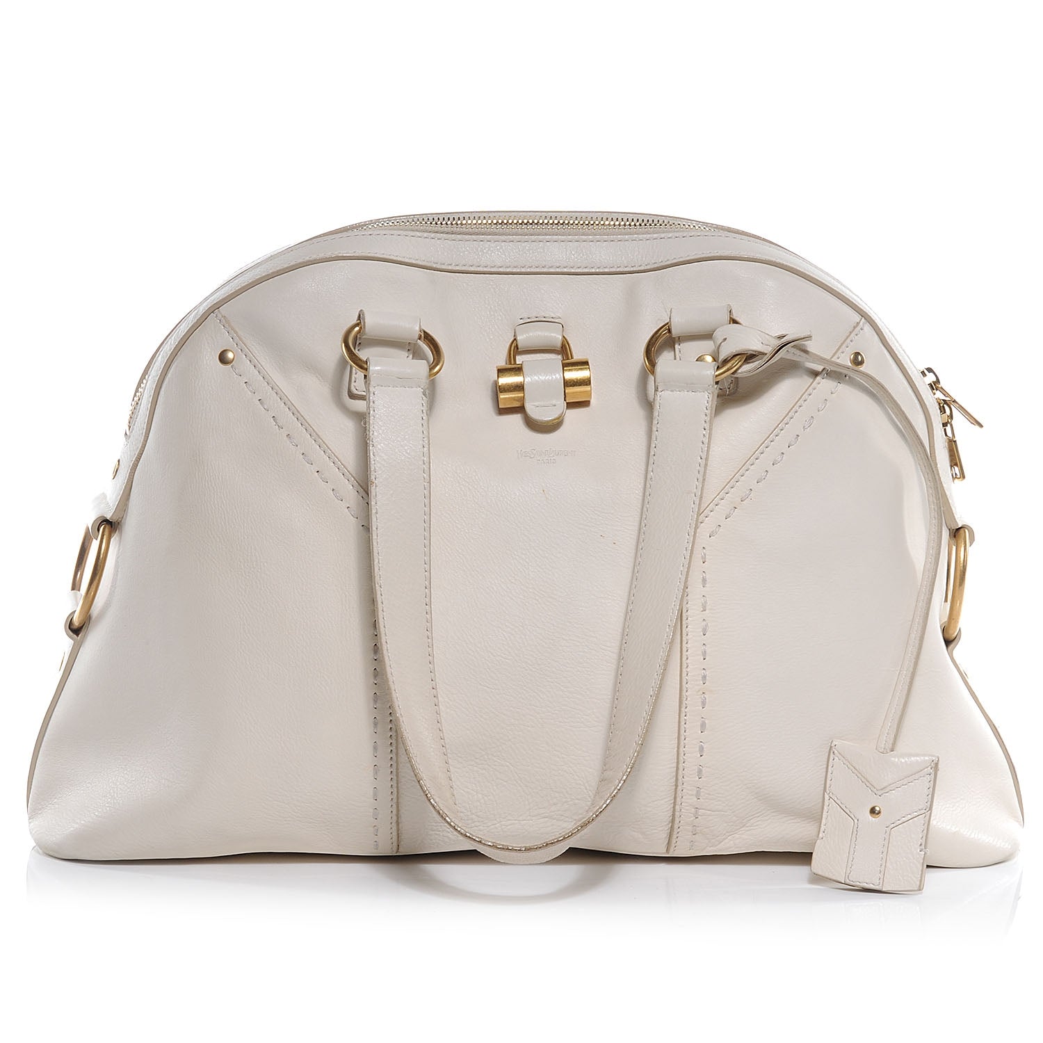 Saint Laurent Leather Large Muse Ivory 1 of 11