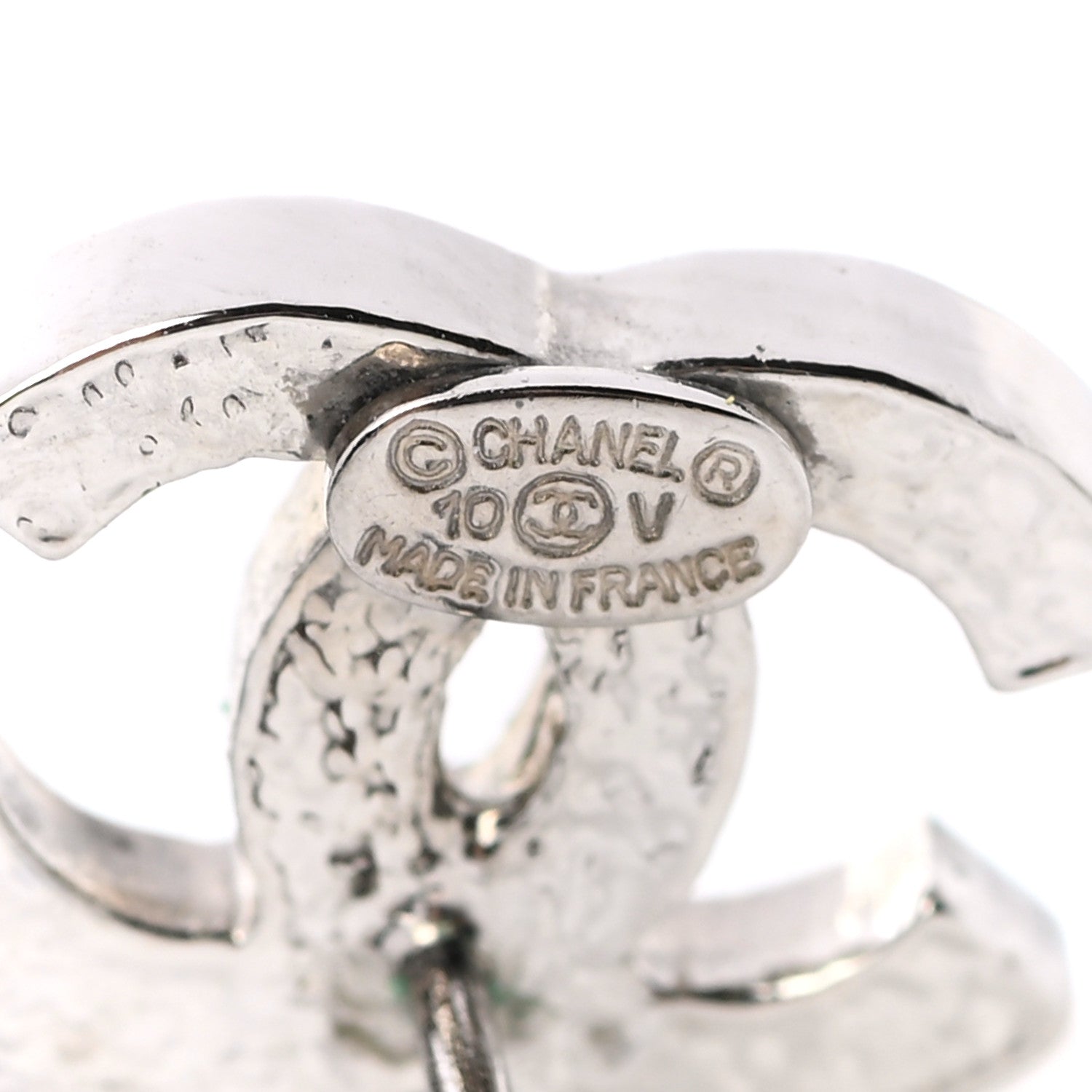 Chanel CC Pearl Drop Earrings Silver 4 of 5