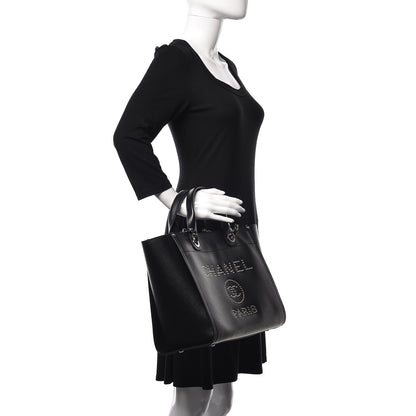 Chanel Caviar Small Studded Deauville Tote Black 2 of 11