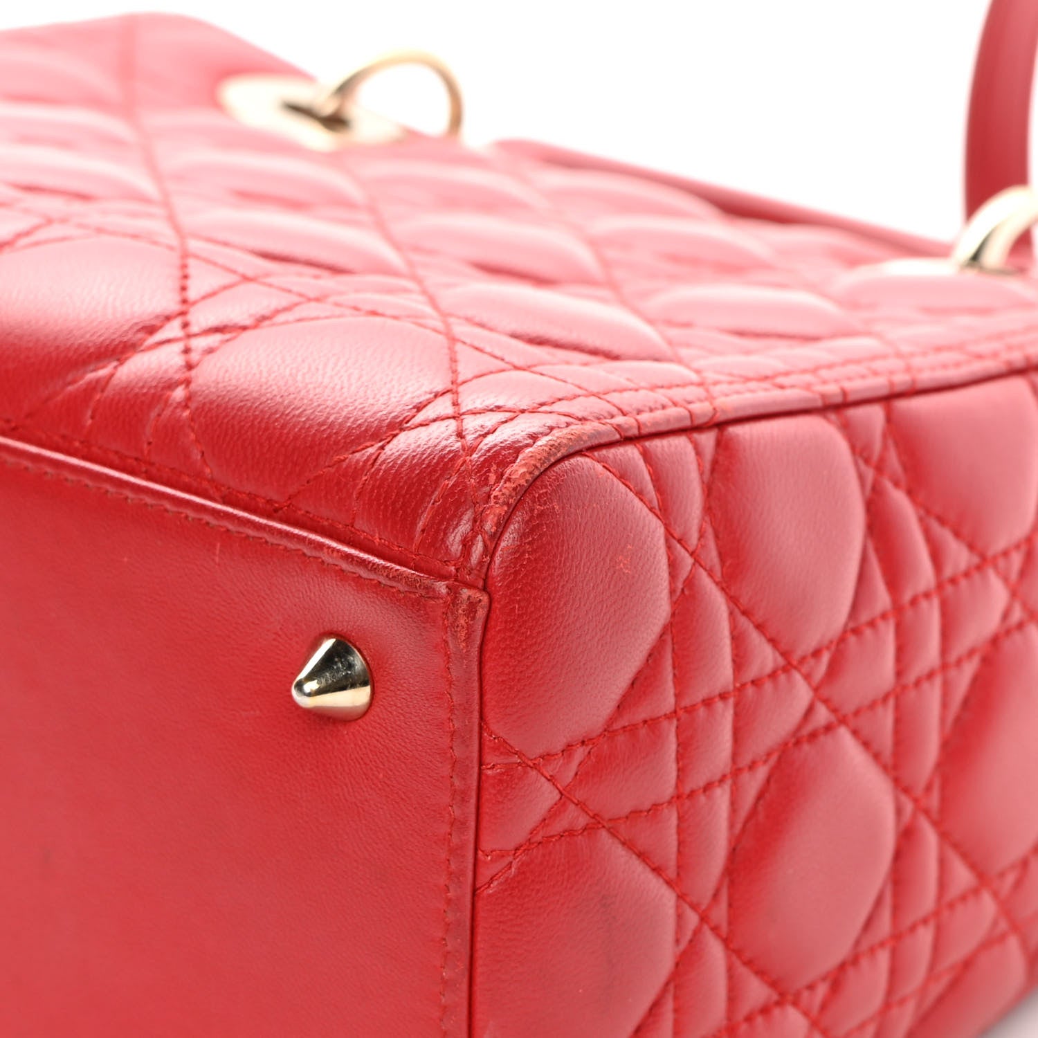 Christian Dior Lambskin Cannage Medium Lady Dior Red 11 of 18
