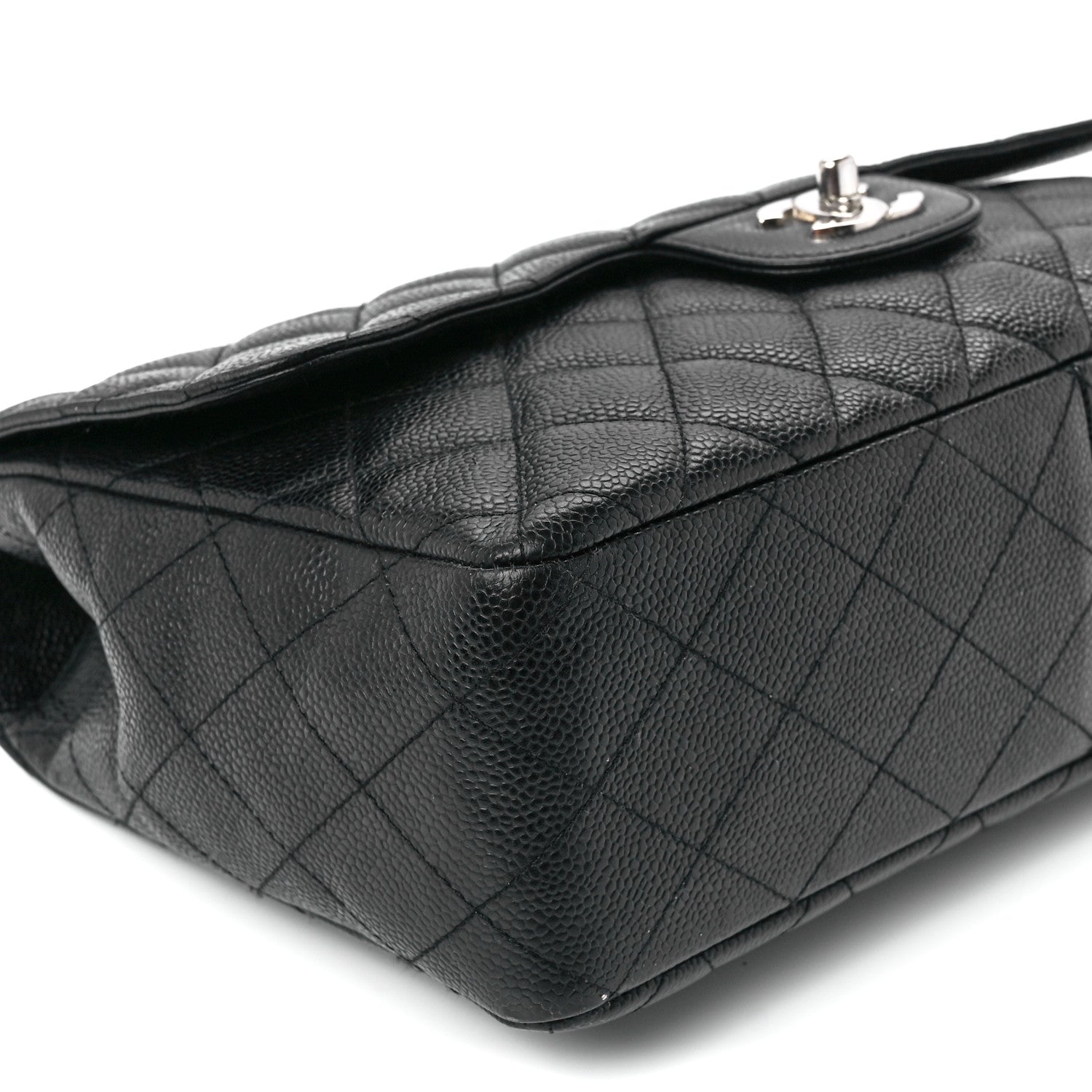 Chanel Caviar Quilted Jumbo Single Flap Black 11 of 12