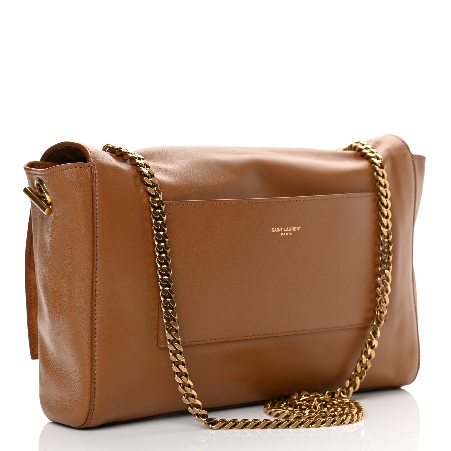 Saint Laurent Smooth Calfskin Suede Medium Reversible Monogram Kate Satchel Light Ochre 6 of 21