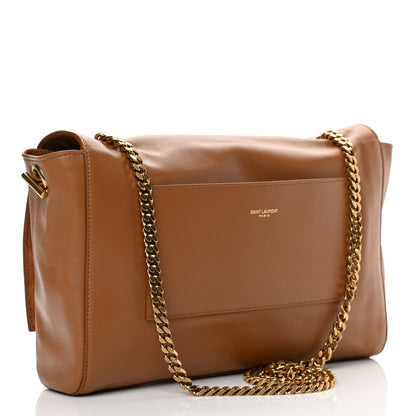 Saint Laurent Smooth Calfskin Suede Medium Reversible Monogram Kate Satchel Light Ochre 6 of 21