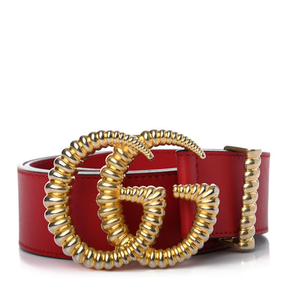 Gucci Moon Calfskin Torchon Double G 40mm Belt 90 36 Hibiscus Red 1 of 4