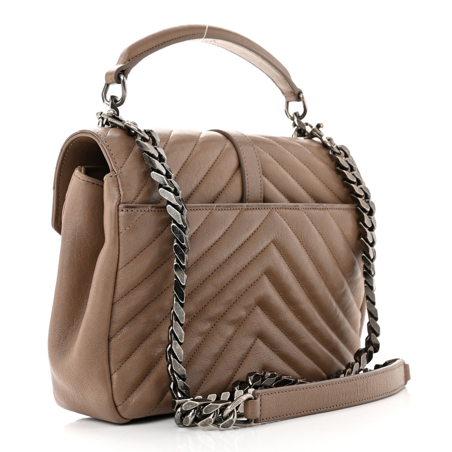 Saint Laurent Sheepskin Matelasse Chevron Monogram Medium College Bag Fard 3 of 10