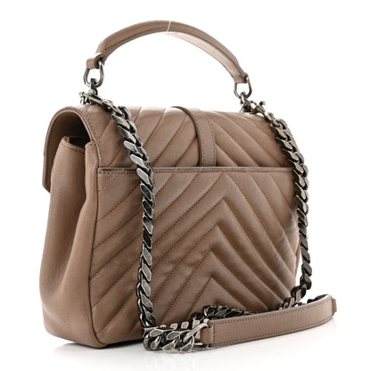 Saint Laurent Sheepskin Matelasse Chevron Monogram Medium College Bag Fard 3 of 10