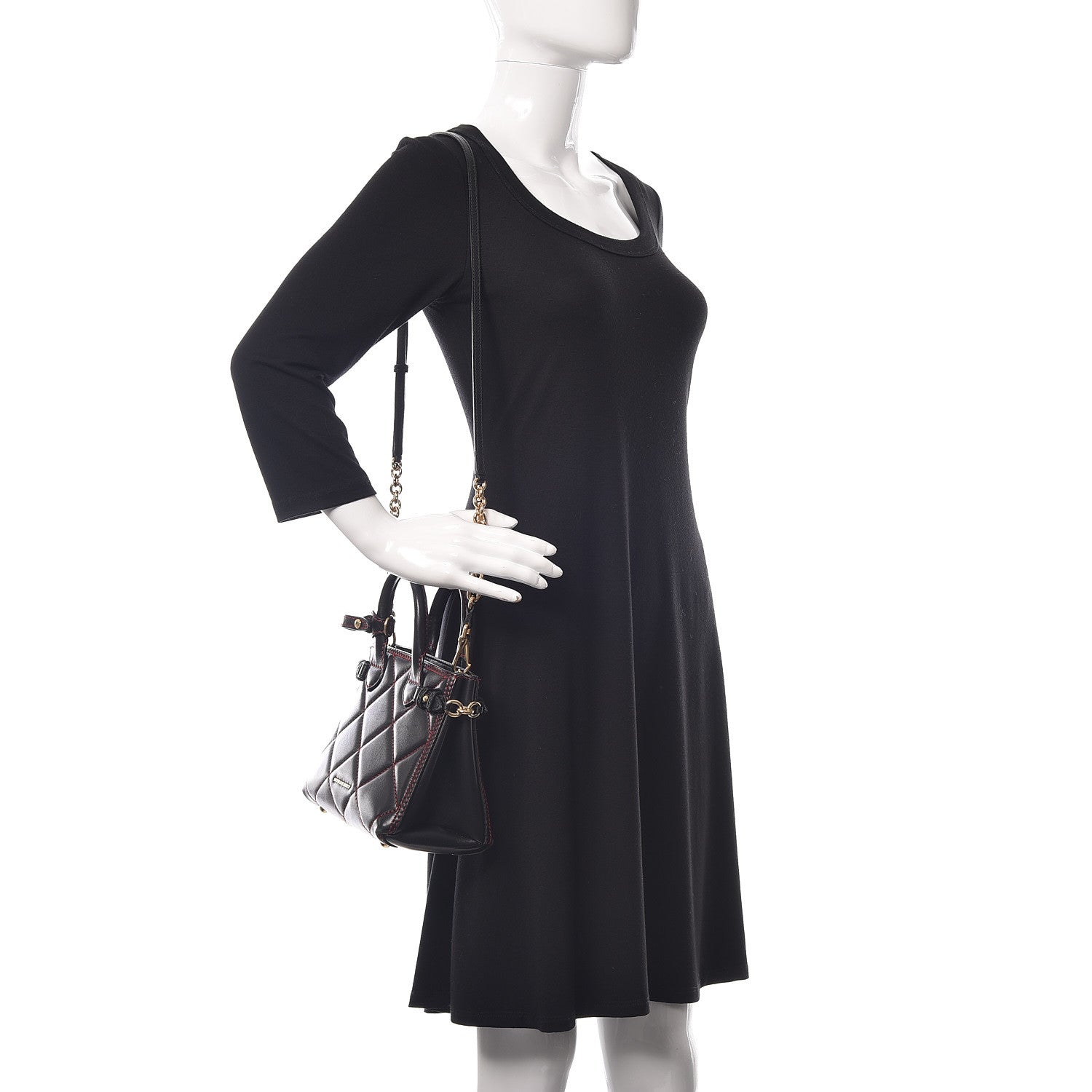 Burberry Lambskin Quilted Baby Banner Tote Black 2 of 18