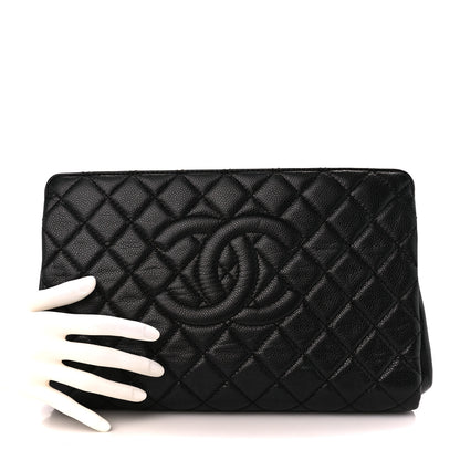 Chanel Caviar Quilted CC Beauty Clutch Black 2 of 10