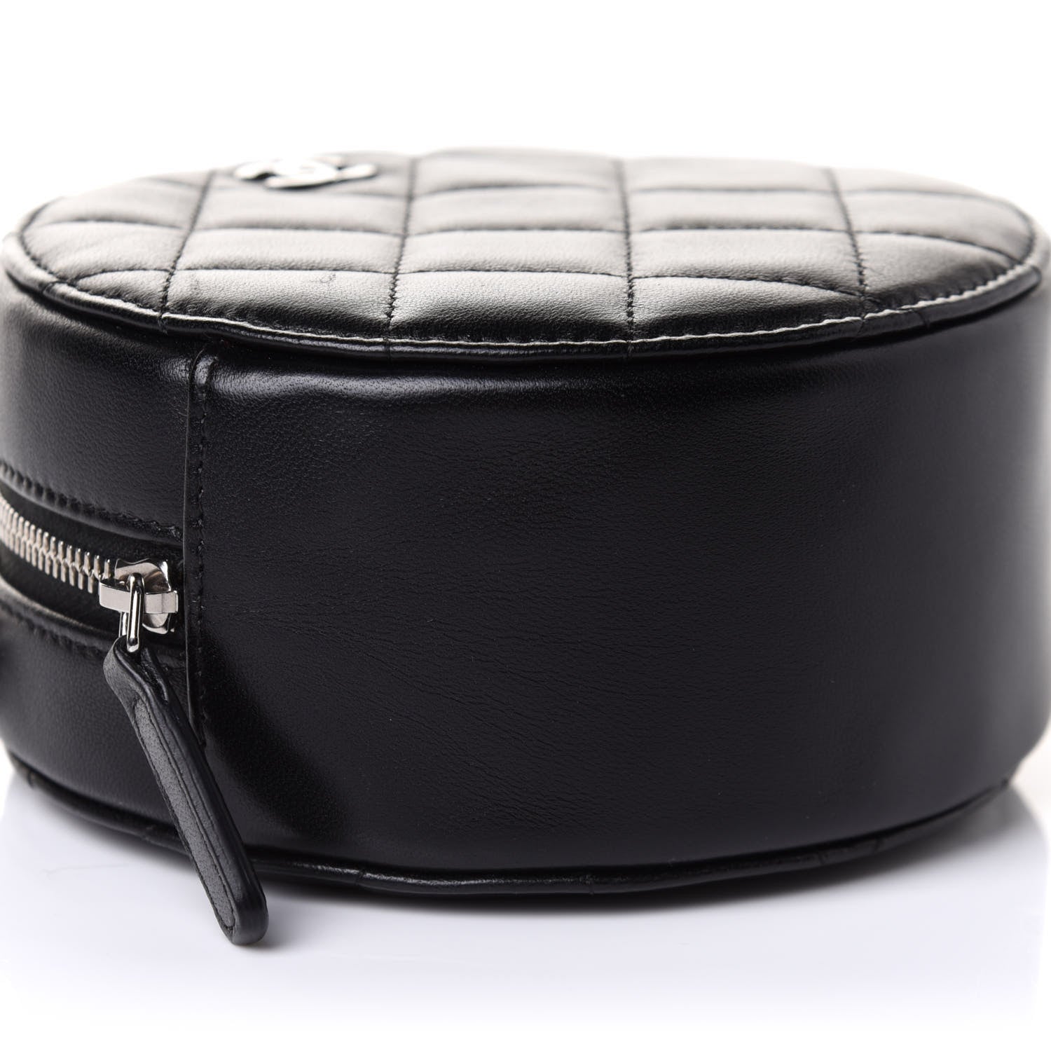 Chanel Lambskin Quilted Round Clutch With Chain Black 9 of 11