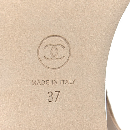 Chanel Suede Calfskin Chain Thong Sandals 37 Beige 5 of 5