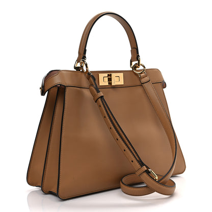 Fendi Vitello Seta Shiny Nappa Medium Peekaboo I SEE U Satchel Miele Scuro Light Rose 3 of 9