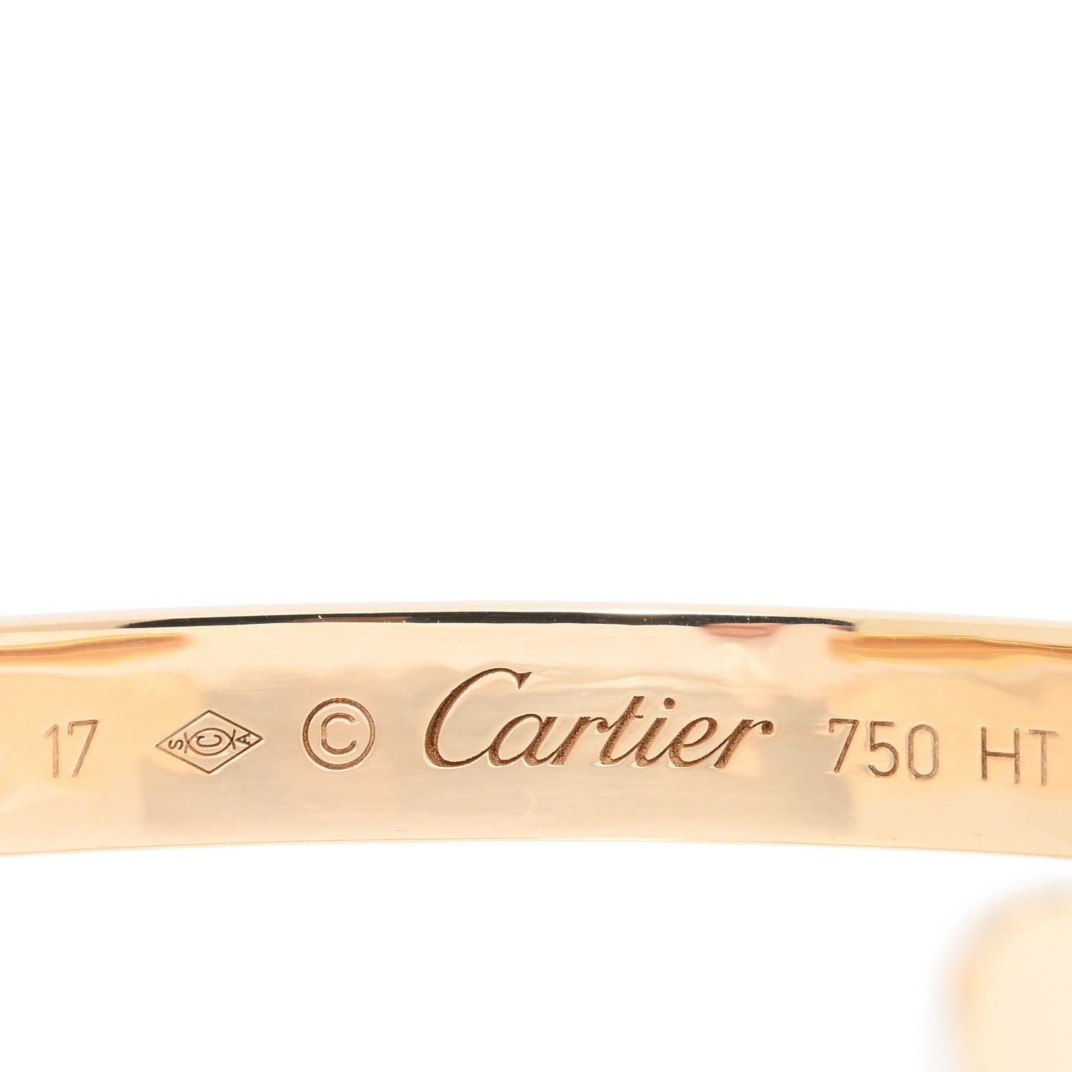 Cartier 18K Yellow Gold LOVE Cuff Bracelet 17 3 of 3
