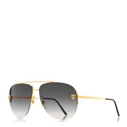 Cartier Panthere De Cartier Aviator Sunglasses CT0065S Gold 1 of 7