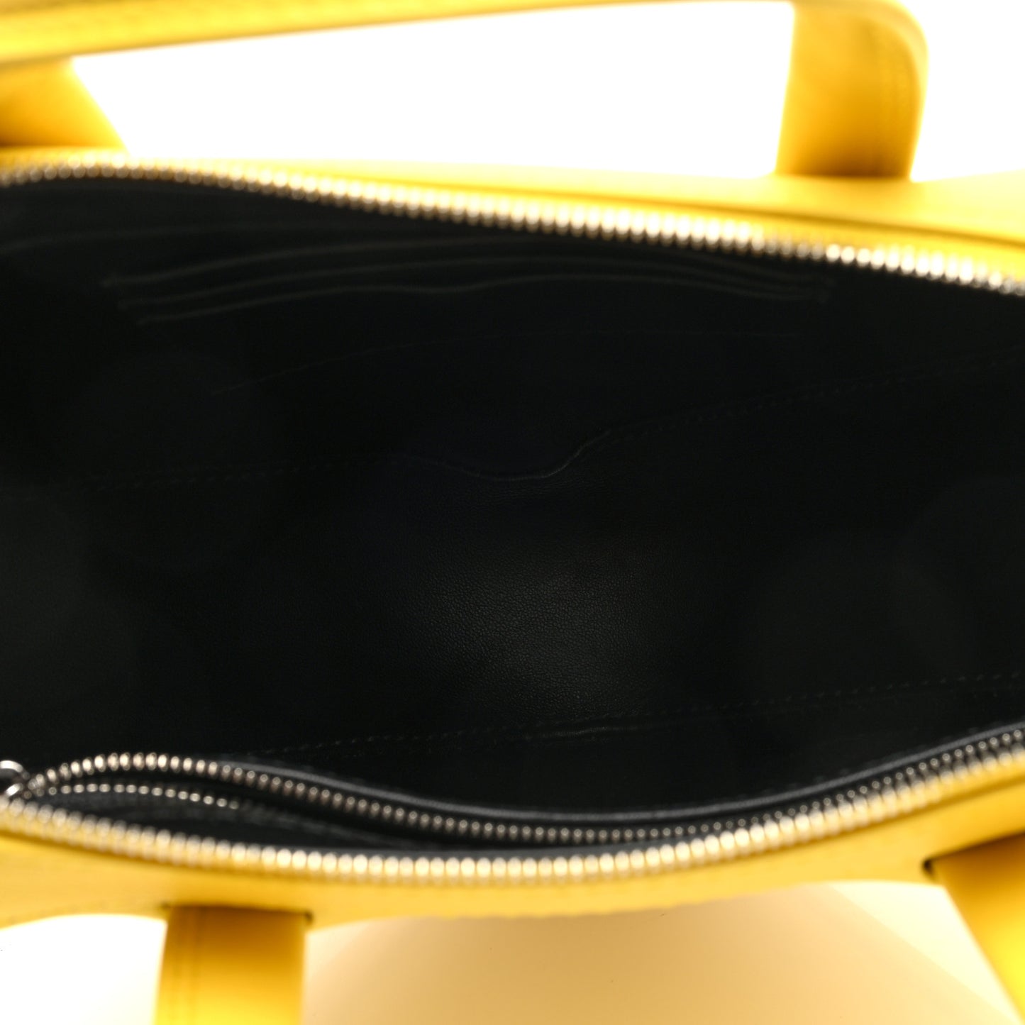 Shiny Day Calfskin Logo XS Triangle Duffle Jaune Black