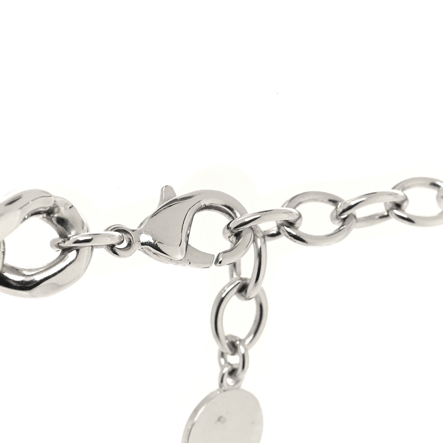 Christian Dior Metal Crystal CD Chain Link Necklace Silver 4 of 6