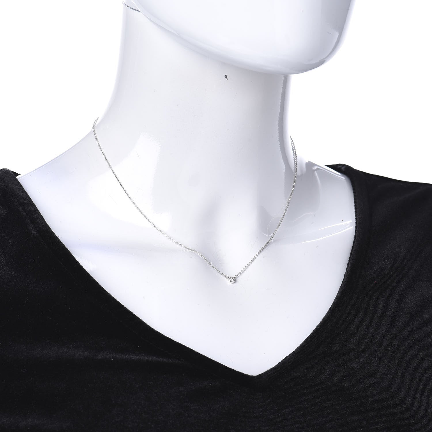 Tiffany Sterling Silver Diamond .03ct Elsa Peretti Diamonds by the Yard Pendant Necklace 2 of 6