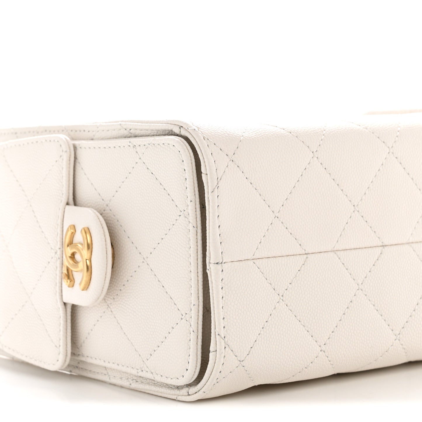 Caviar Quilted Mini Chanel 25 Handbag White