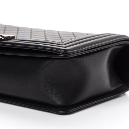 Chanel Metallic Calfskin Quilted New Medium Boy Flap Black 8 of 13