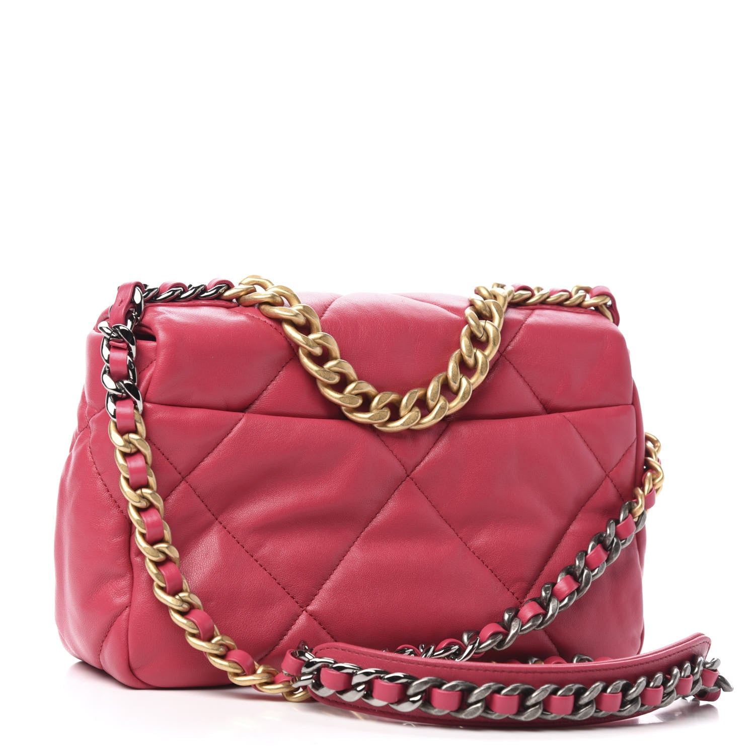 Chanel Goatskin Quilted Medium Chanel 19 Flap Pink 3 of 10